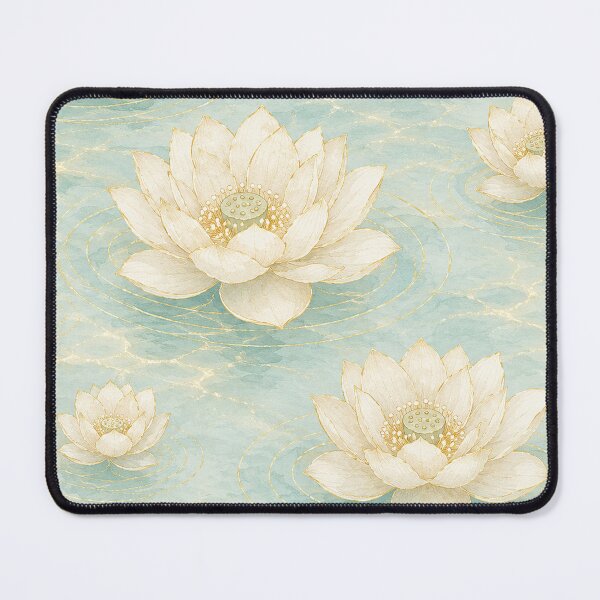 Item preview, Korean White Lotus Pond Watercolor Seamless Pattern designed and sold by lita-lilith.