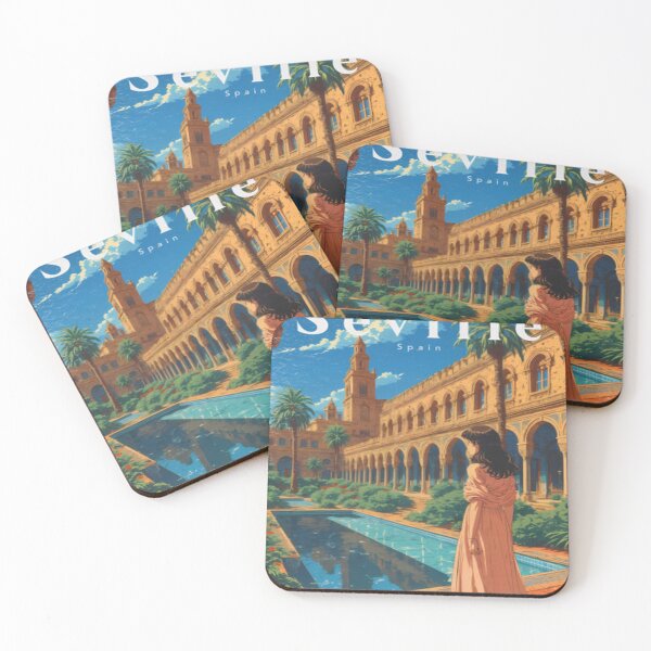 Item preview, Anime Girl Gazing at Alcazar of Seville in Soft Pastel Hues designed and sold by Anomaneal.