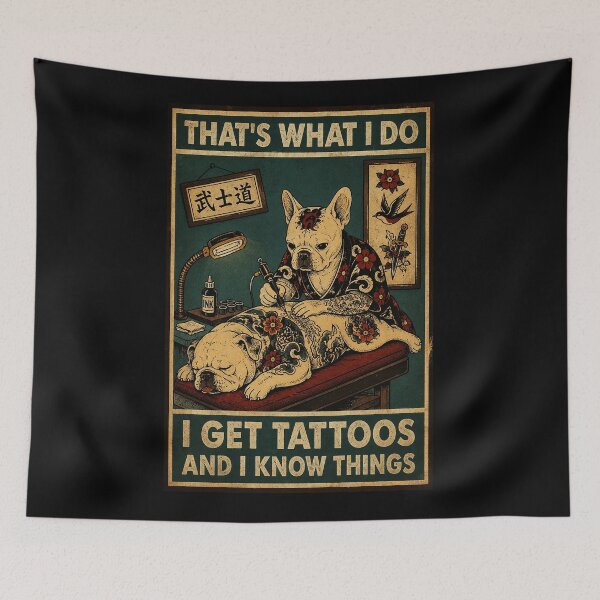 Item preview, Vintage Tattoo Bulldog Artist Retro Parlor Illustration With Old School designed and sold by eliramaison.