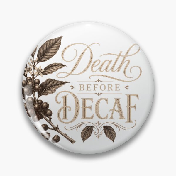 Item preview, Death Before Decaf Coffee Lover Botanical Art designed and sold by PlushFutura.