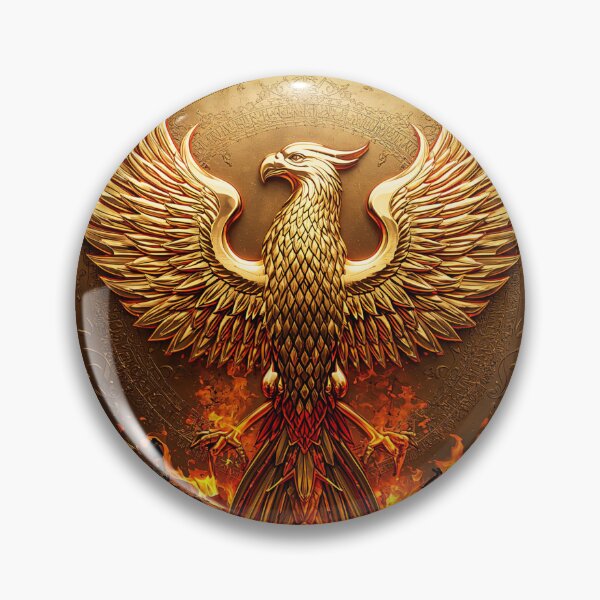 Item preview, Golden Phoenix Crest Shield Fantasy Emblem designed and sold by PlanetEye Designs.