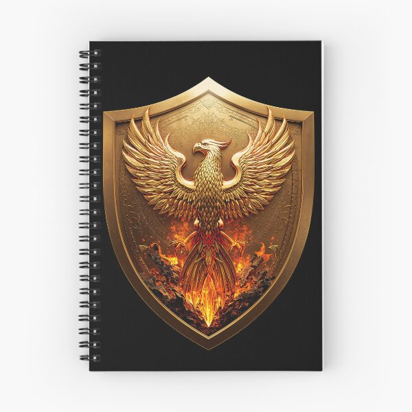 Item preview, Golden Phoenix Crest Shield Fantasy Emblem designed and sold by PlanetEye Designs.