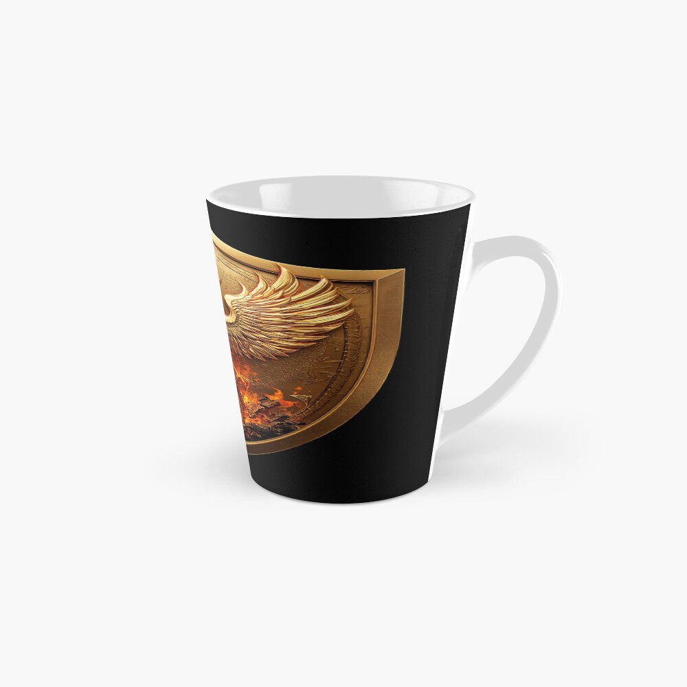 Golden Phoenix Crest Shield Fantasy Emblem on a mug