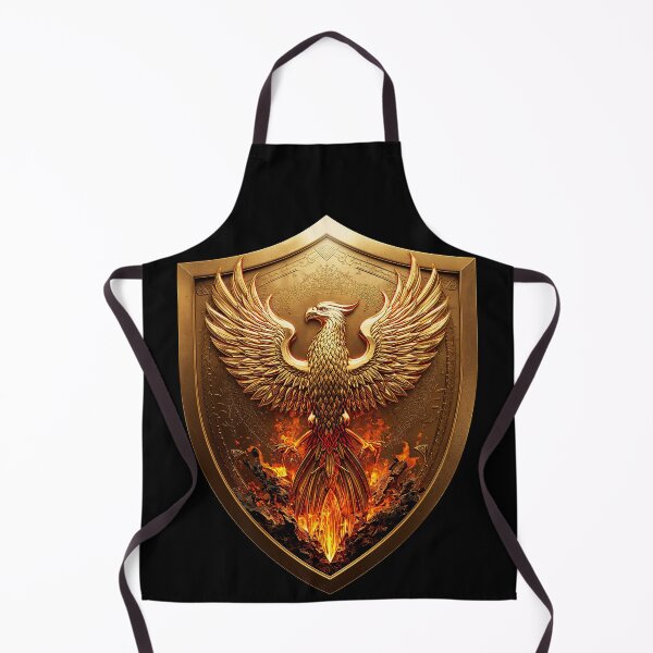 Item preview, Golden Phoenix Crest Shield Fantasy Emblem designed and sold by PlanetEye Designs.