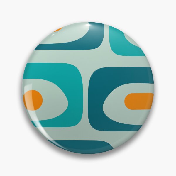 Item preview, Mid Century Modern Piquet Abstract Minimalist Pattern Teal Aqua Orange designed and sold by kierkegaard.