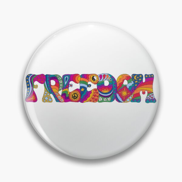 Item preview, Psychedelic Freedom Art White – Retro Hippie Rainbow Groovy Peace Design designed and sold by Kellie Espie Art.