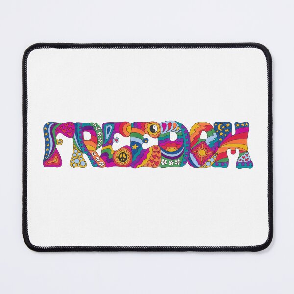 Item preview, Psychedelic Freedom Art White – Retro Hippie Rainbow Groovy Peace Design designed and sold by Kellie Espie Art.