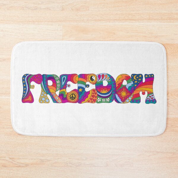 Item preview, Psychedelic Freedom Art White – Retro Hippie Rainbow Groovy Peace Design designed and sold by Kellie Espie Art.