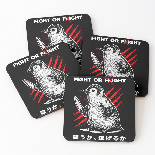 Item preview, Fight Or Flight Penguin Dark Humor Japanese Manga designed and sold by titanlevi.