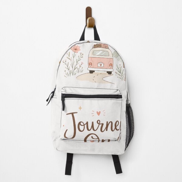 Item preview, Journey On Cute Travel Adventure Quote Design | Boho Camper Van Wanderlust Illustration designed and sold by Sanika arts .