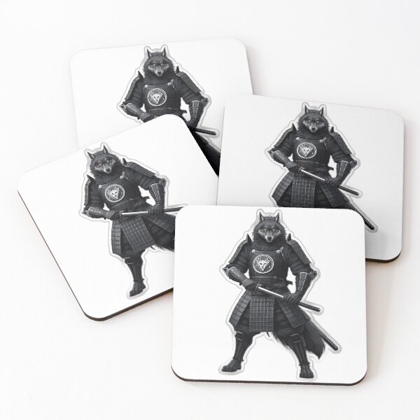 Item preview, Samurai Wolf Guardian — Dark Japanese Warrior Art designed and sold by Tokyo Neo Noir Collective .