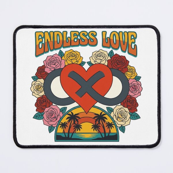 Item preview, Endless Love Infinity Heart T-Shirt Design | Retro Sunset Romantic Floral Graphic Tee designed and sold by morning sun.