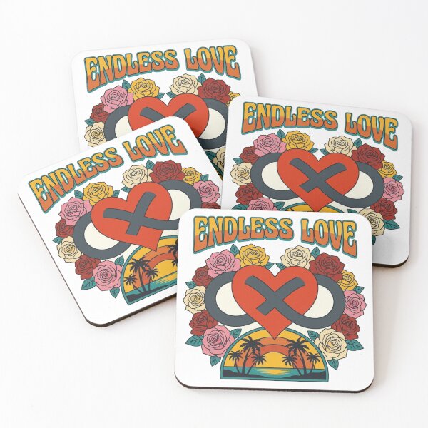 Item preview, Endless Love Infinity Heart T-Shirt Design | Retro Sunset Romantic Floral Graphic Tee designed and sold by morning sun.