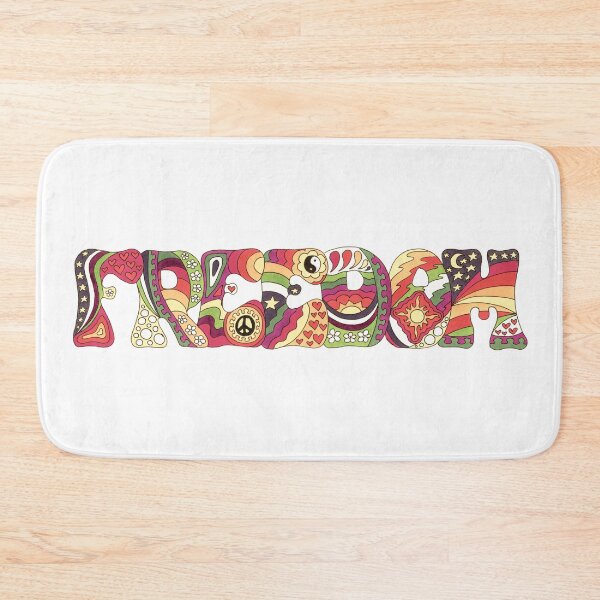 Item preview, Vintage Psychedelic Freedom Art White – Retro Hippie Rainbow Groovy Peace Design designed and sold by Kellie Espie Art.
