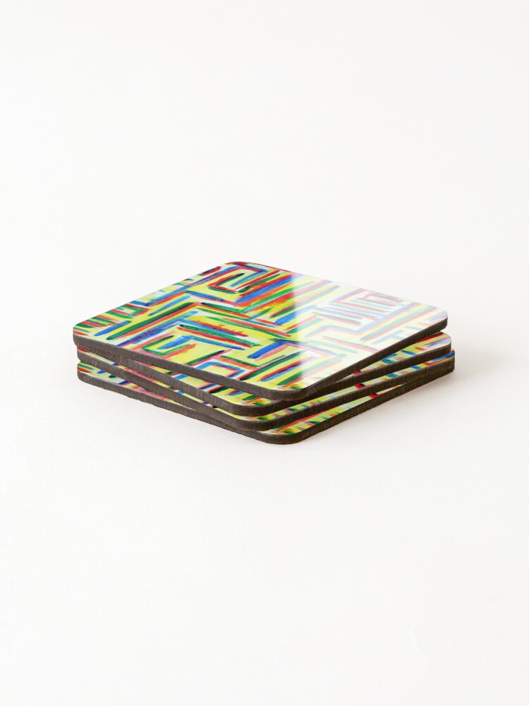 Thumbnail 4 of 5, Coasters (Set of 4), Test Pattern designed and sold by AbomProd.