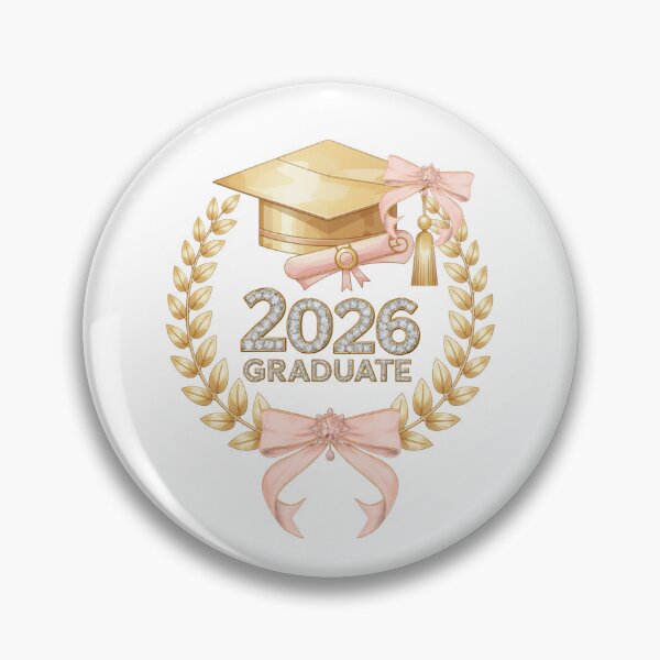 Item preview, 2026 Graduate with Royal Laurel Motif, Pink Bow & Diamonds designed and sold by jeweleddesigns.