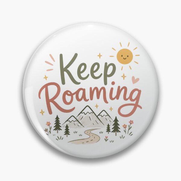Artikelvorschau, Niedliches Reisezitat-Design „Keep Roaming“ | Aufkleber für Abenteuerlust in den Bergen entworfen und verkauft von Sanika arts .