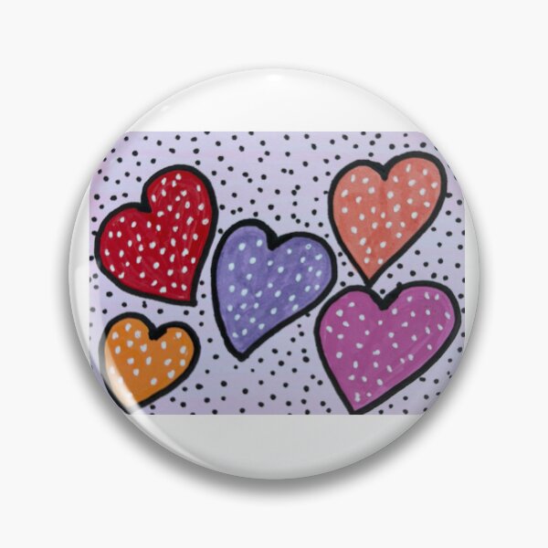 Item preview, Colorful Polka Dot Hearts – Hand-Drawn Pop Art Heart Pattern on Dotted Background designed and sold by M1234s.