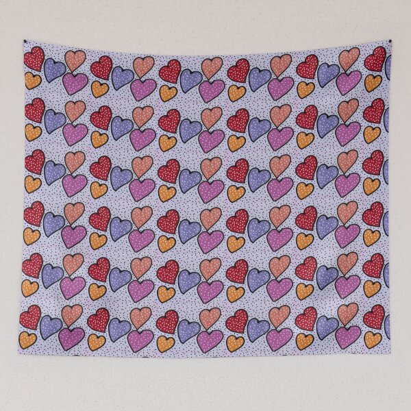 Item preview, Colorful Polka Dot Hearts – Hand-Drawn Pop Art Heart Pattern on Dotted Background designed and sold by M1234s.