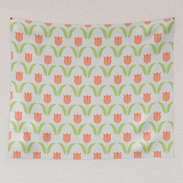 Item preview, Peach Tulip Garden Seamless Repeat designed and sold by Sharon Schwalbe.