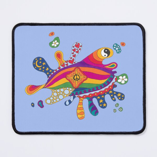 Item preview, Psychedelic Splat Art Blue– Retro Hippie Rainbow Groovy Peace Design designed and sold by Kellie Espie Art.