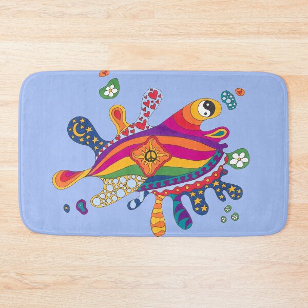 Item preview, Psychedelic Splat Art Blue– Retro Hippie Rainbow Groovy Peace Design designed and sold by Kellie Espie Art.