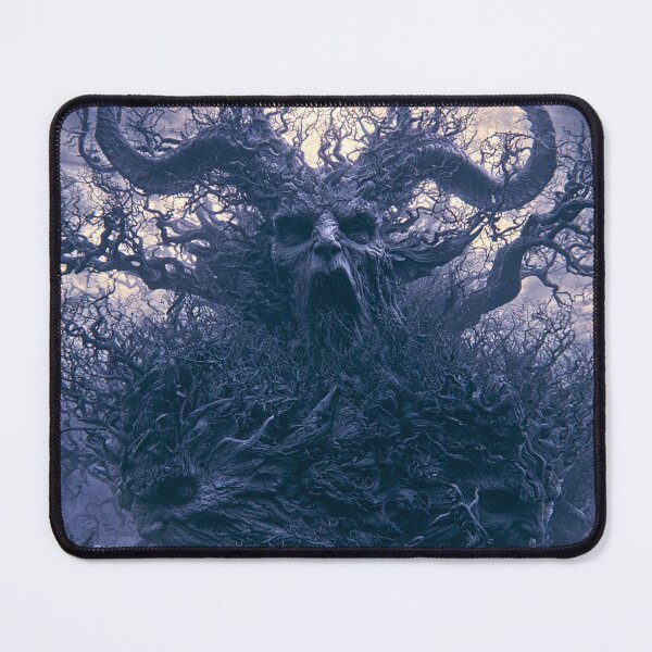 Item preview, The Elderthorn: The Bearded King | Horned Skull Tree Art Print | Dark Fantasy Wall Art designed and sold by Opetis.