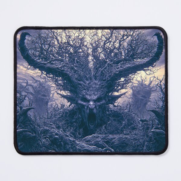 Item preview, The Elderthorn: The Horned Ancient | Horned Skull Tree Portrait | Dark Fantasy Wall Art designed and sold by Opetis.
