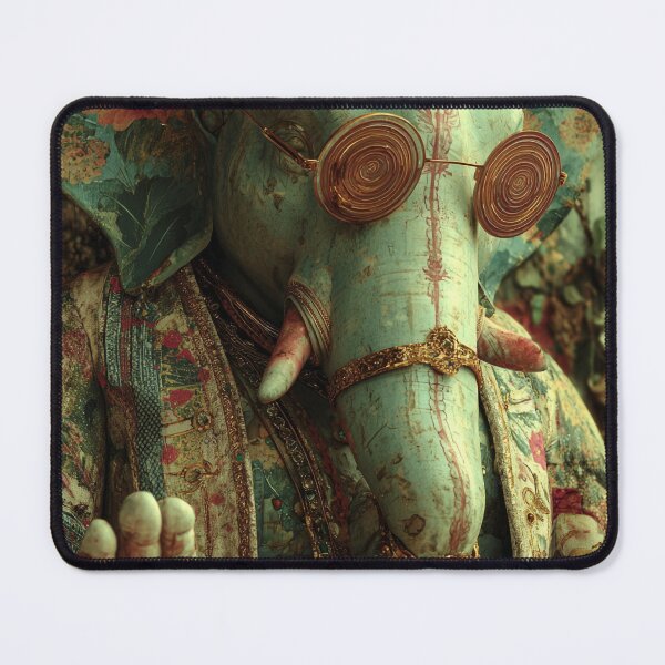 Item preview, Ganesha Flower Fabric Vision Vintage Ceramic Pop Surrealism designed and sold by PANNARUK THAILAND.