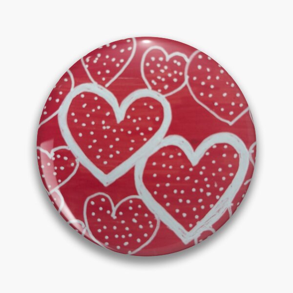 Item preview,  Red Hearts Everywhere – Hand-Painted White Heart Pattern on Bold Red Background designed and sold by M1234s.
