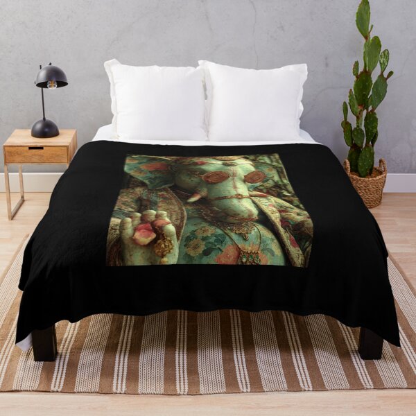 Item preview, Ganesha Flower Fabric Vision Vintage Ceramic Pop Surrealism designed and sold by PANNARUK THAILAND.