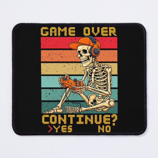 Item preview, Funny Gamer Skeleton Retro Sunset - Game Over, Continue? Yes designed and sold by legendaryskins.
