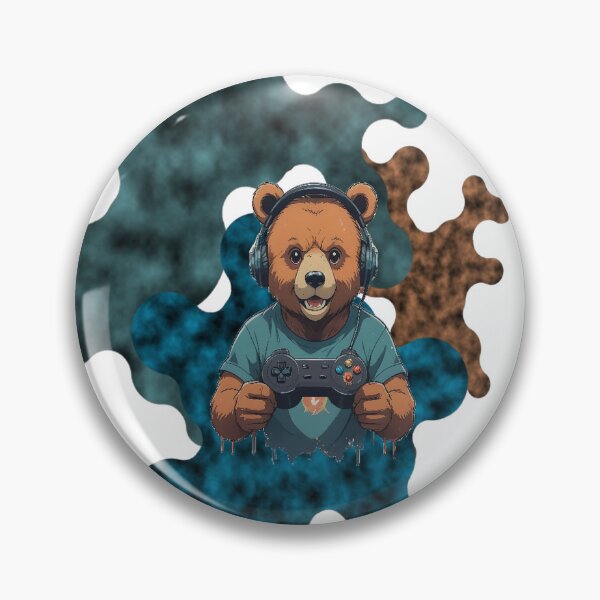 Item preview, Cute Gamer Bear Mascot Graphic Texture Background designed and sold by Animalloveus.