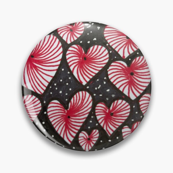 Item preview, Hearts in the Stars – Hand-Drawn Zentangle Heart Art in Red, White and Black designed and sold by M1234s.