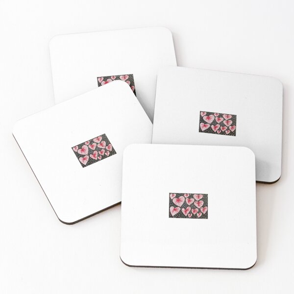 Item preview, Hearts in the Stars – Hand-Drawn Zentangle Heart Art in Red, White and Black designed and sold by M1234s.