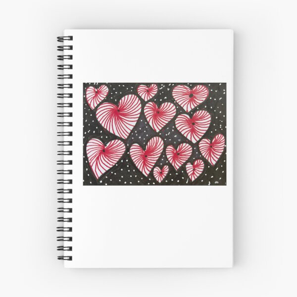Item preview, Hearts in the Stars – Hand-Drawn Zentangle Heart Art in Red, White and Black designed and sold by M1234s.