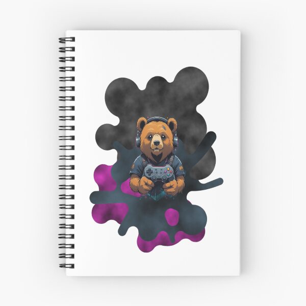 Item preview, Cute Gamer Bear Mascot Graphic Pink Smoke Background designed and sold by Animalloveus.