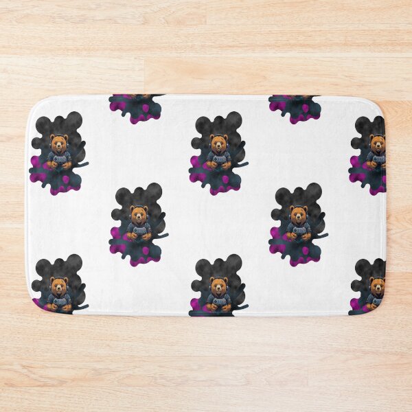Item preview, Cute Gamer Bear Mascot Graphic Pink Smoke Background designed and sold by Animalloveus.