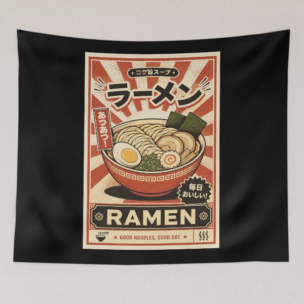 Item preview, Retro Ramen Poster Japanese Noodle Bowl Vintage Food designed and sold by ferminhays.