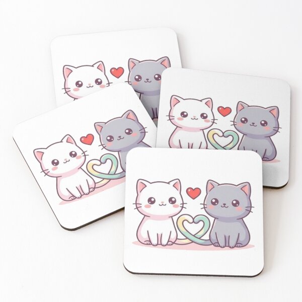 Item preview, Adorable cute couple Kitty Heart Graphic designed and sold by morning sun.
