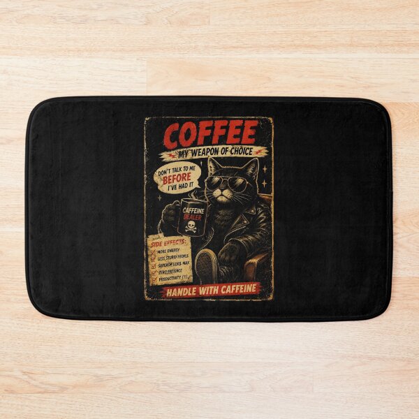 Item preview, Funny Coffee Cat Vintage Poster Style Caffeine Humor designed and sold by Modaozushi216.