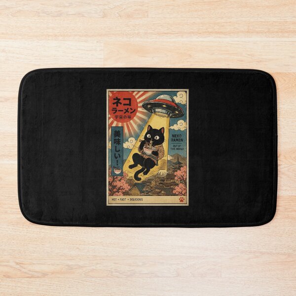 Item preview, Retro Cat Ramen UFO Poster With Vintage Japanese Street Mood designed and sold by eliramaison.