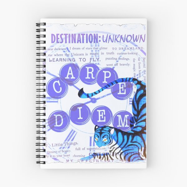 Item preview, Blue Tiger Carpe Diem | Destination Unknown Mystical Collage Art designed and sold by bewitchedcuties.