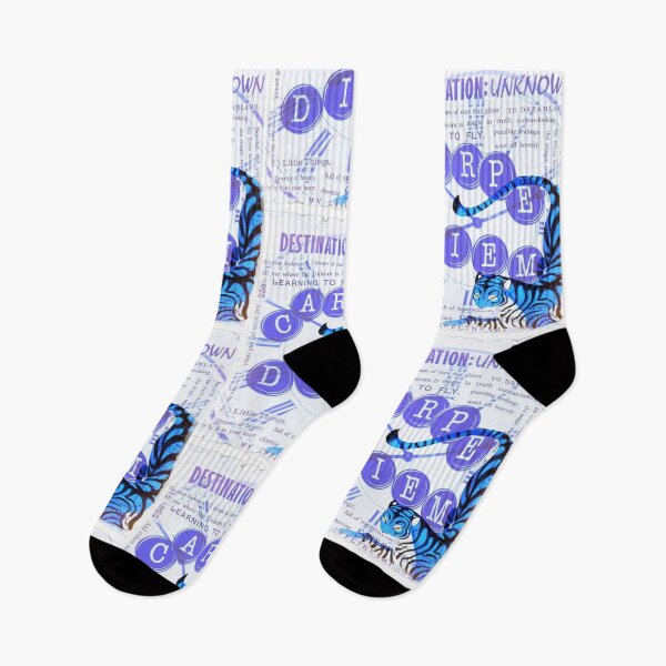Item preview, Blue Tiger Carpe Diem | Destination Unknown Mystical Collage Art designed and sold by bewitchedcuties.