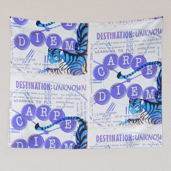 Item preview, Blue Tiger Carpe Diem | Destination Unknown Mystical Collage Art designed and sold by bewitchedcuties.