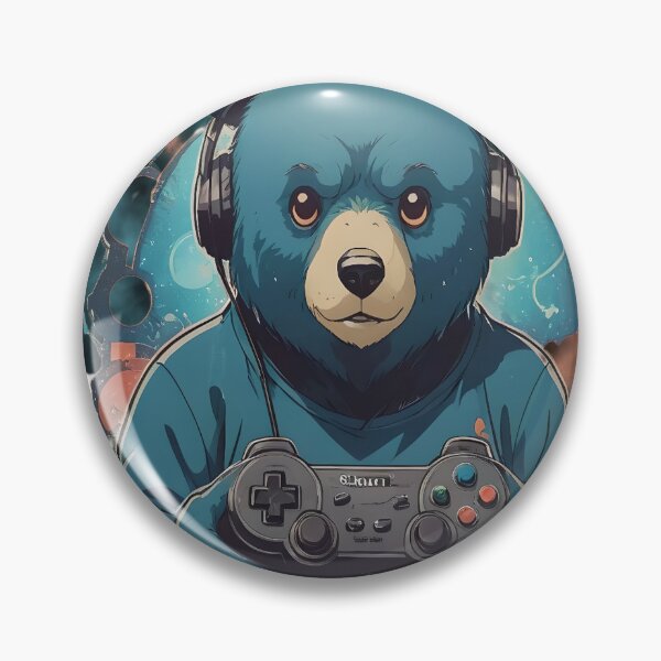 Item preview, Cute Blue Bear Gamer Mascot Controller Graphic Background designed and sold by Animalloveus.