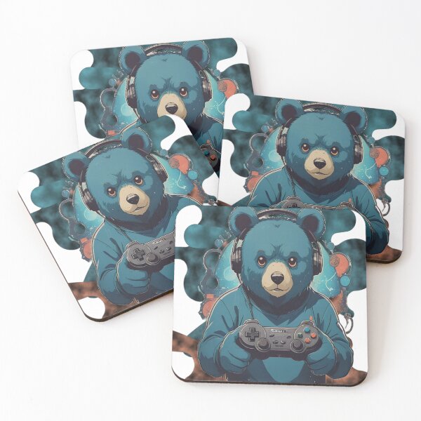 Item preview, Cute Blue Bear Gamer Mascot Controller Graphic Background designed and sold by Animalloveus.