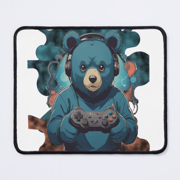 Item preview, Cute Blue Bear Gamer Mascot Controller Graphic Background designed and sold by Animalloveus.