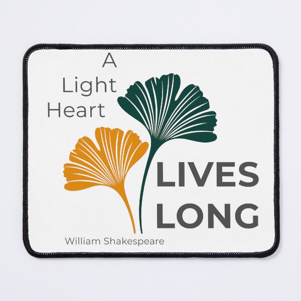 Item preview, A Light Heart Lives Long - Minimalist Quote Design William Shakespeare designed and sold by AmoebaPress.
