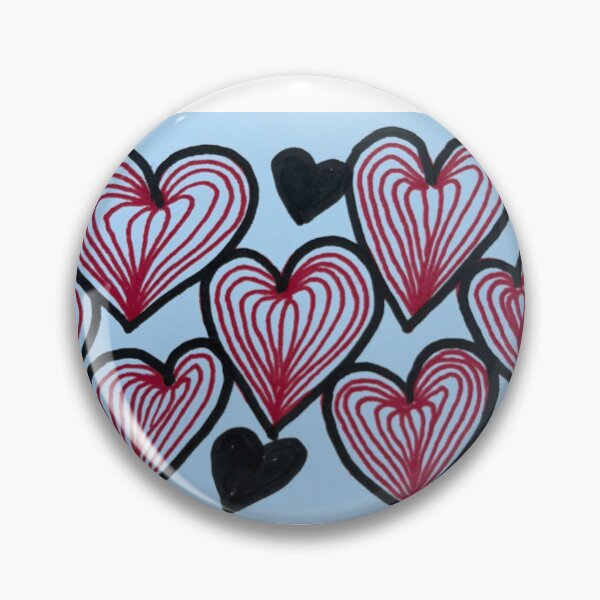 Item preview,  Infinite Hearts – Hand-Drawn Concentric Heart Pattern in Red, White and Black designed and sold by M1234s.